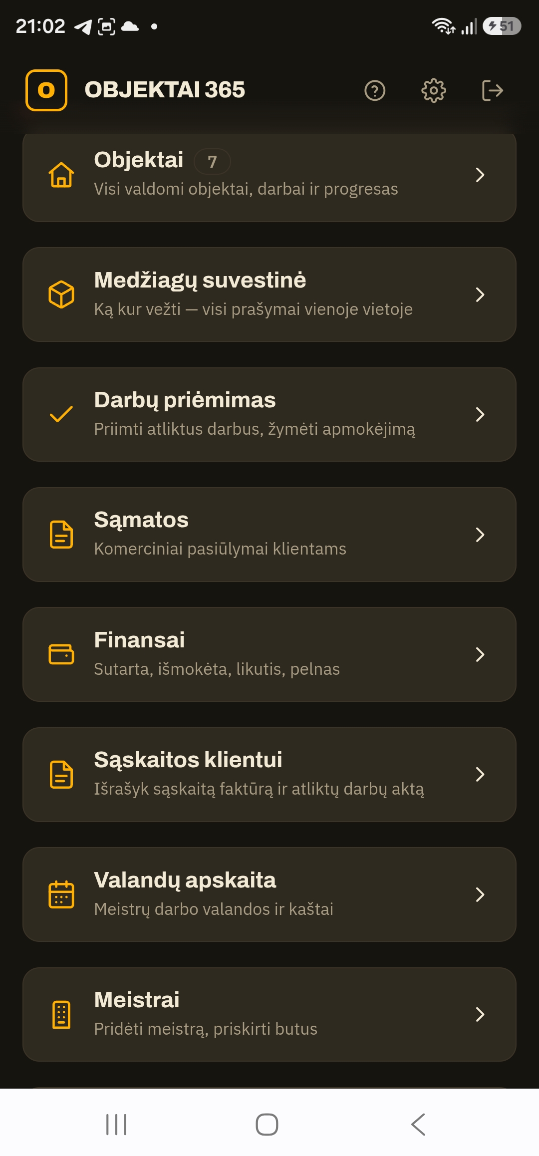 Objektai365 ekranas